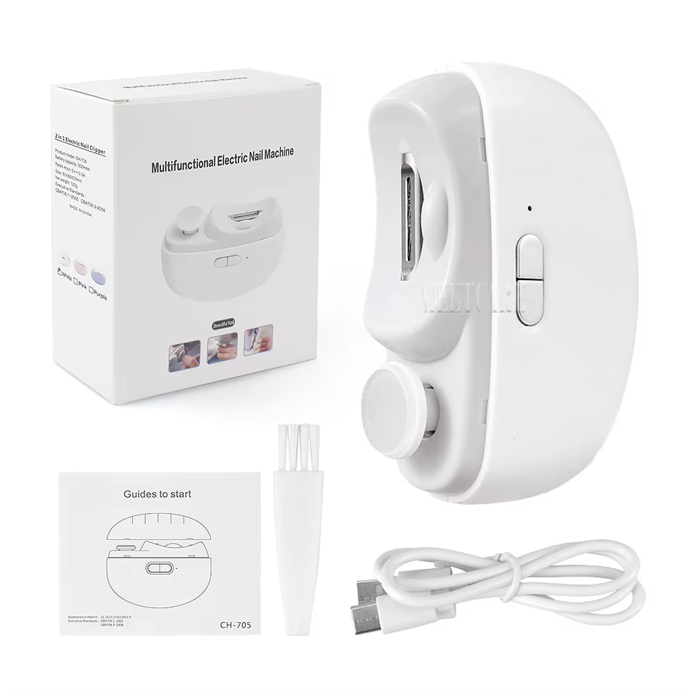 2-in-1 Cordless Nail Clipper, Grinder for Adults and Children, Nail Polish Remover