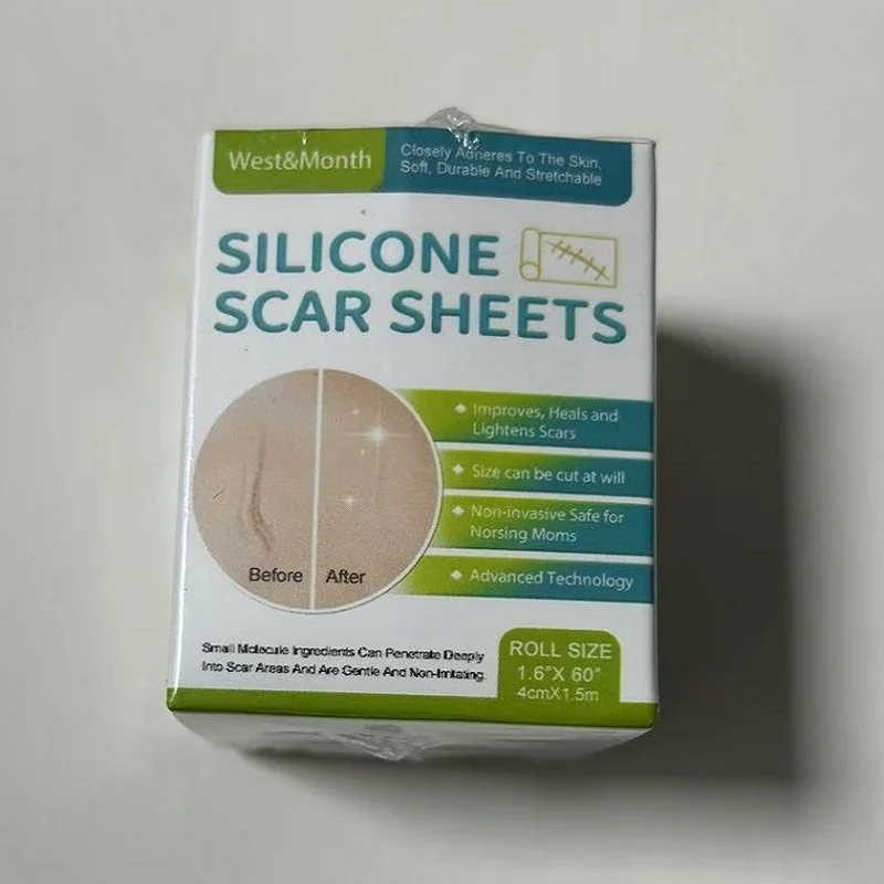 1 Rouleau De Feuilles De Cicatrice En Silicone, Bande De Couverture De Cicatrice Auto-Adhésive De 4Cm X 150Cm, Bandes De Soins De La Peau Réutilisables Et Efficaces