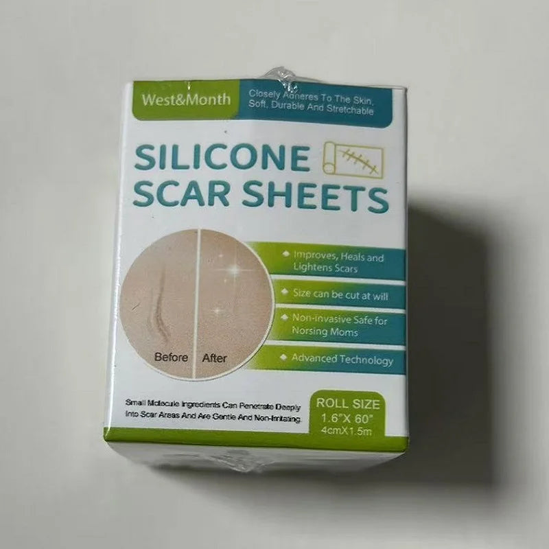 1 Rouleau De Feuilles De Cicatrice En Silicone, Bande De Couverture De Cicatrice Auto-Adhésive De 4Cm X 150Cm, Bandes De Soins De La Peau Réutilisables Et Efficaces