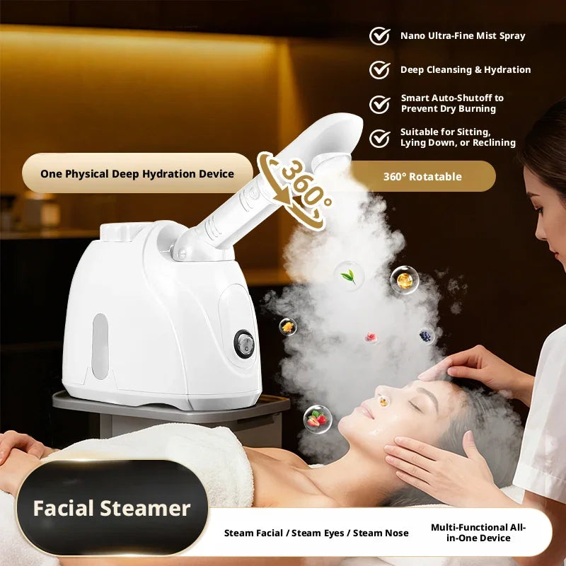 360° Rotating Hot Mist Facial Vaporizer