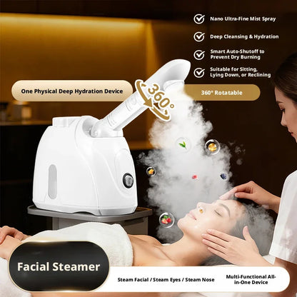 360° Rotating Hot Mist Facial Vaporizer