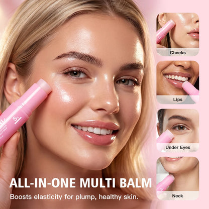 Baume Multi-Volumes PDRN Au Collagène Rose, Anti-Âge, Raffermissant, Anti-Rides Pour Les Yeux, Le Cou, Le Front Et Les Rides Du Sourire