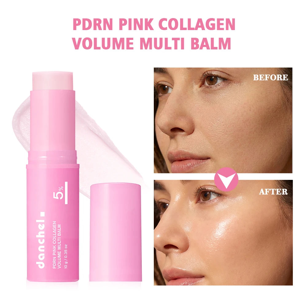 Baume Multi-Volumes PDRN Au Collagène Rose, Anti-Âge, Raffermissant, Anti-Rides Pour Les Yeux, Le Cou, Le Front Et Les Rides Du Sourire
