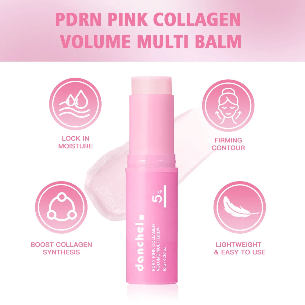Baume Multi-Volumes PDRN Au Collagène Rose, Anti-Âge, Raffermissant, Anti-Rides Pour Les Yeux, Le Cou, Le Front Et Les Rides Du Sourire