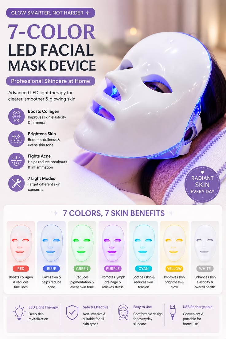 Facial Colorful LED Beauty Mask Beauty Device